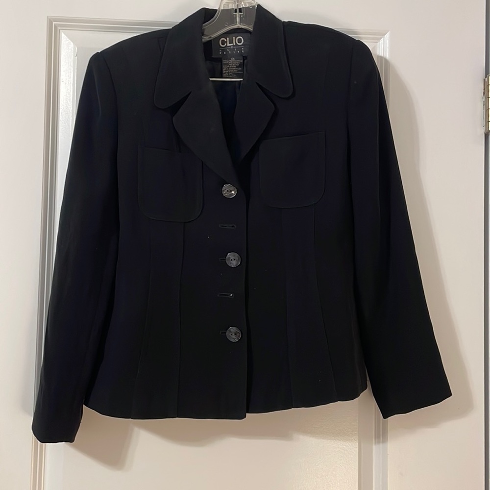 Black Blazer with Buttons and Pockets